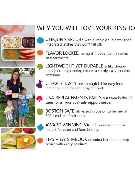 Caja Bento Kinsho Grande 6 Compartimentos Azul Marino