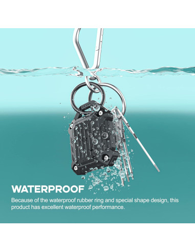 DOVICK Funda Impermeable para Airtag 4 Pack Antigolpes