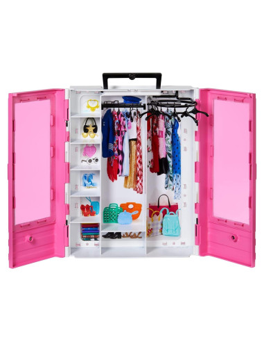 Armario Portátil Barbie Ultimate Rosa con Estante Plegable