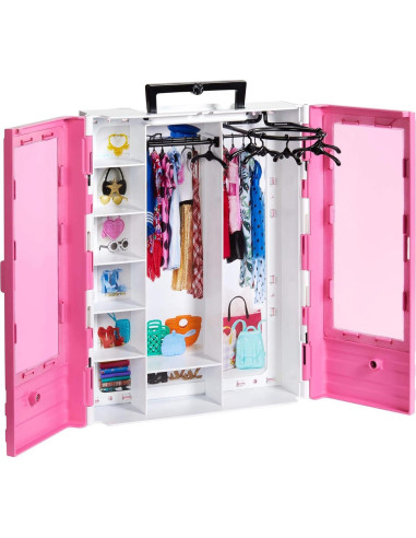 Armario Portátil Barbie Ultimate Rosa con Estante Plegable