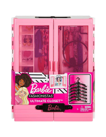 Armario Portátil Barbie Ultimate Rosa con Estante Plegable