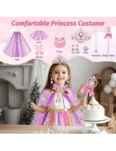 Disfraz de Princesa para Niñas FunMission 9 Piezas con Capa 2