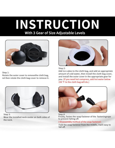 Enfriador de Cuello Promilove Negro Reutilizable para Verano e Invierno