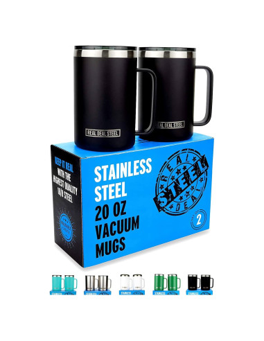 Taza Aislada Doble Pared Real Deal Steel - Set de 2, 590 ml