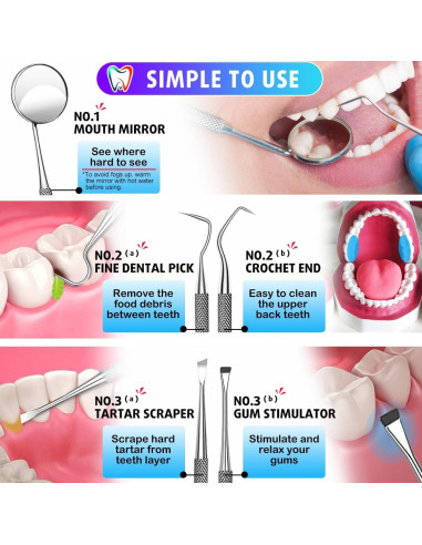 Kit de Herramientas Dentales G.CATACC 6 Piezas con Estuche