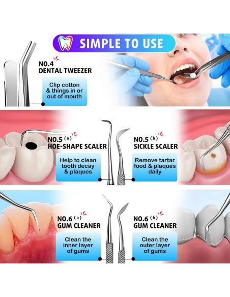 Kit de Herramientas Dentales G.CATACC 6 Piezas con Estuche