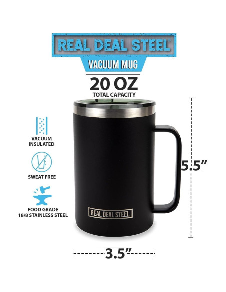 Taza Aislada Doble Pared Real Deal Steel - Set de 2, 590 ml Taza Aislada Doble Pared Real Deal Steel - Set de 2, 590 ml