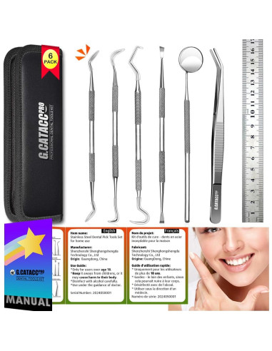 Kit de Herramientas Dentales G.CATACC 6 Piezas con Estuche