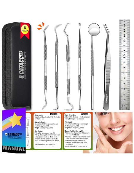 Kit de Herramientas Dentales G.CATACC 6 Piezas con Estuche