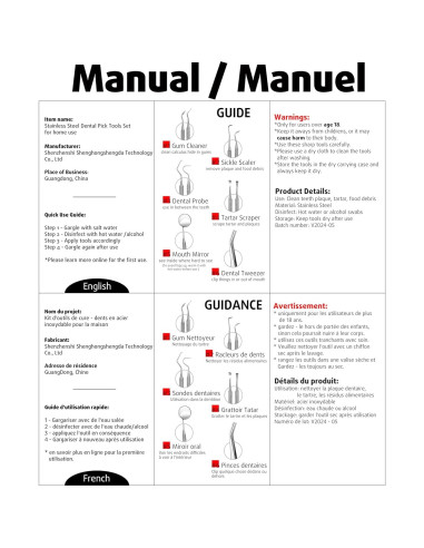 Kit de Herramientas Dentales G.CATACC 6 Piezas con Estuche