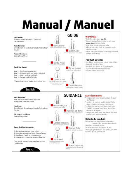 Kit de Herramientas Dentales G.CATACC 6 Piezas con Estuche