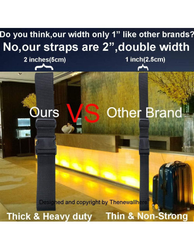 Correas de Equipaje Ajustables Thenewallhere 2 Unidades 2"x200cm