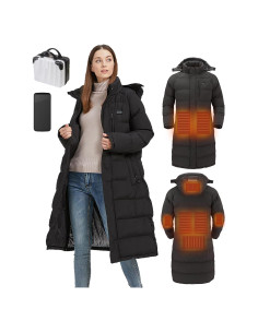 Chaqueta Calentada para Mujeres Windpost - 8 Zonas Calor Negro