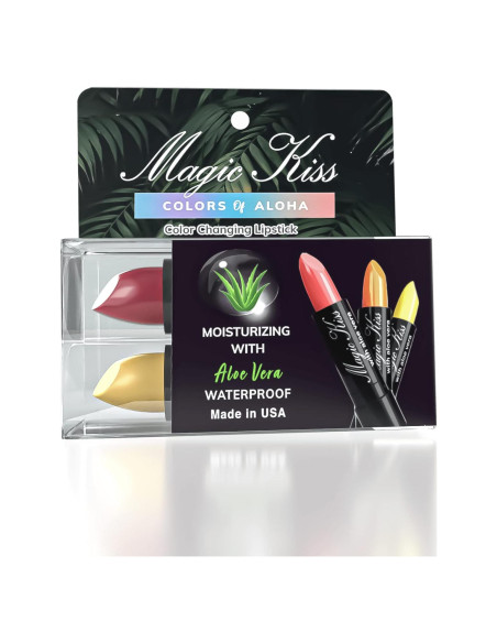 Juego de lápiz labial mate Magic Kiss - 2 colores oro y púrpura Juego de lápiz labial mate Magic Kiss - 2 colores oro y púrpura