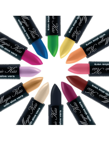 Juego de lápiz labial mate Magic Kiss - 2 colores oro y púrpura