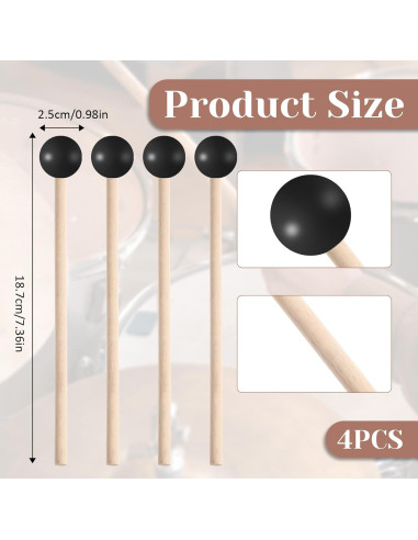 Conjunto de 4 Martillos de Percusión de Goma para Niños