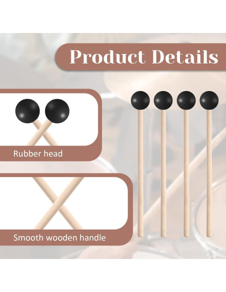Conjunto de 4 Martillos de Percusión de Goma para Niños
