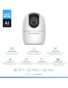 Cámara WiFi Amcrest ASH41-W 4MP con audio y visión nocturna 2