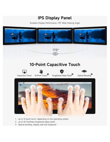 Pantalla táctil capacitiva Waveshare 12.3" IPS 720x1920