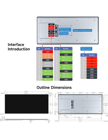 Pantalla táctil capacitiva Waveshare 12.3" IPS 720x1920
