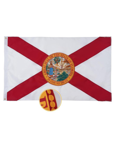 Bandera de Florida Topflags 1.22x1.83 m Bordada con Ojetes