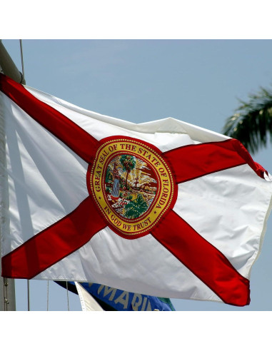Bandera de Florida Topflags 1.22x1.83 m Bordada con Ojetes