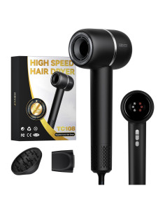 Secador de Pelo HRYCF Iónico Negativo 160000 RPM Negro