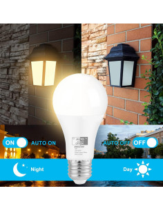 Bombillas LED Dusk to Dawn Qualilux 9.5W 3000K Paquete de 4 2