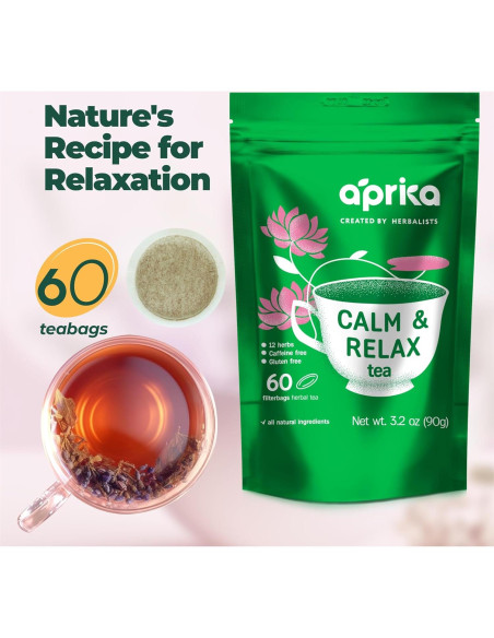 Té Herbal Calmante AprikaLife - 60 Bolsitas Sin Cafeína