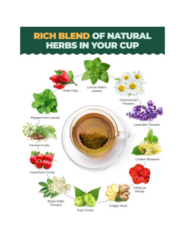 Té Herbal Calmante AprikaLife - 60 Bolsitas Sin Cafeína