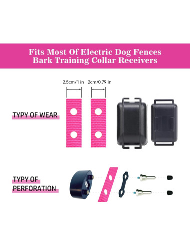 Correa de Repuesto para Collar de Perro XYART 1" Ajustable 22.86-71.12 cm Negro