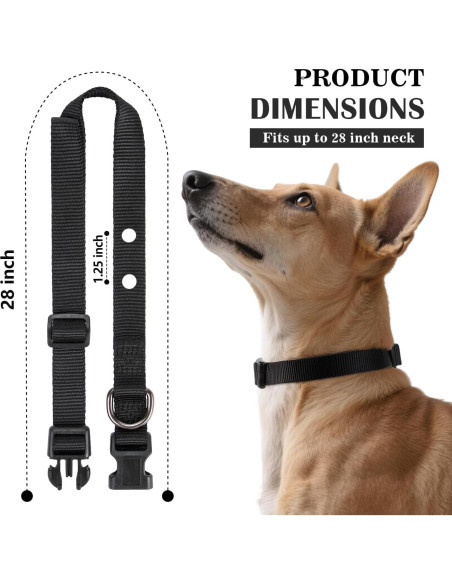 Correa de Repuesto para Collar de Perro XYART 1" Ajustable 22.86-71.12 cm Negro