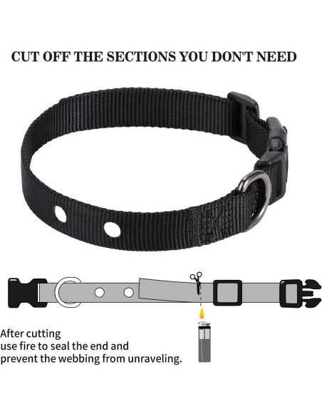 Correa de Repuesto para Collar de Perro XYART 1" Ajustable 22.86-71.12 cm Negro