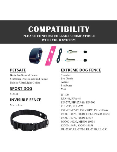 Correa de Repuesto para Collar de Perro XYART 1" Ajustable 22.86-71.12 cm Negro