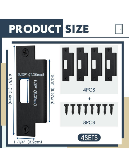 Placas de Golpe de Acero Inoxidable Tandefio 4 Pcs 12.4 cm