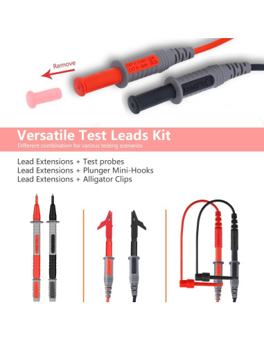 Kit de Cables de Prueba Eléctrico KAIWEETS 9PCS CAT III 1000V