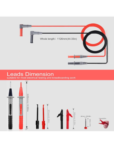Kit de Cables de Prueba Eléctrico KAIWEETS 9PCS CAT III 1000V
