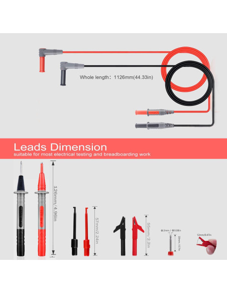 Kit de Cables de Prueba Eléctrico KAIWEETS 9PCS CAT III 1000V