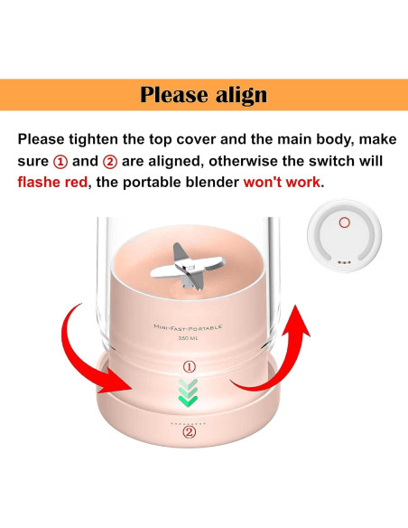 Licuadora Portátil Eléctrica BEBESIRI 350ml Jugo y Smoothies Licuadora Portátil Eléctrica BEBESIRI 350ml Jugo y Smoothies