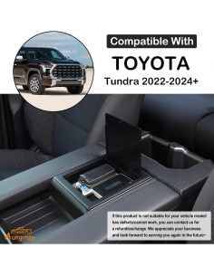 Cubierta de Almacenamiento Aunginsy para Apoyabrazos Toyota Tundra 2022-2025 2