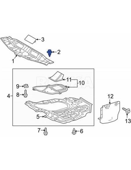 Clip de Retención Radiador Toyota Lexus 30pcs 90467-07217