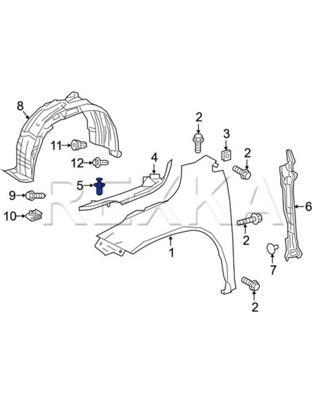 Clip de Retención Radiador Toyota Lexus 30pcs 90467-07217