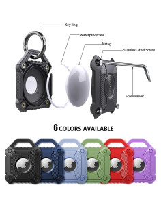 Funda Protectora TPU para Airtag Sichy con Llave Negro 2