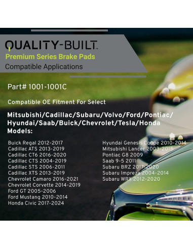 Pastillas de freno cerámicas Quality-Built 1001-1001C delanteras