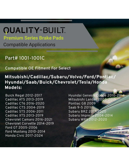 Pastillas de freno cerámicas Quality-Built 1001-1001C delanteras