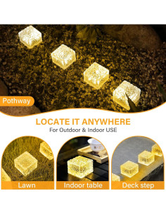 Luces de Ladrillo Solar JKIMK 3 Paquetes IP65 Jardín 2