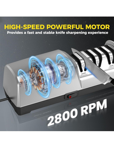 Afilador de cuchillos eléctrico Newise 3 etapas diamante 408g