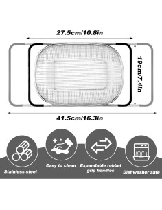 Colador de fregadero Clipore de acero inoxidable 41.5x27.5 cm 2