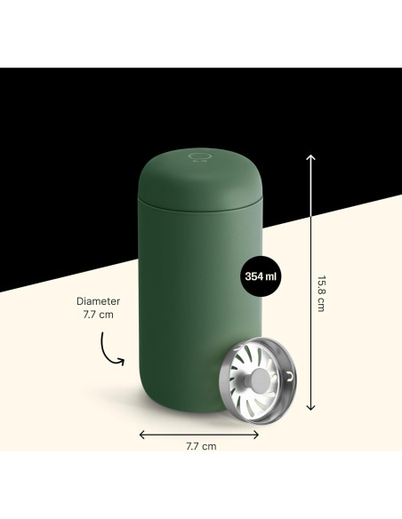 Taza de café Fellow Carter Move 355 ml acero inoxidable verde