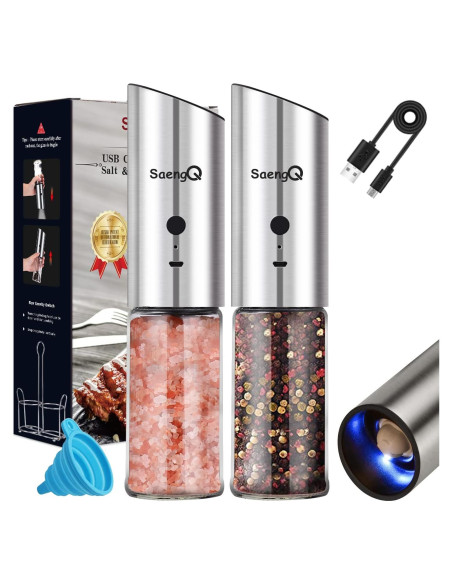 Juego de Molinillos Eléctricos de Sal y Pimienta SaengQ